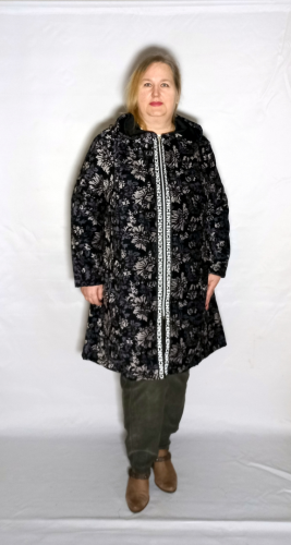 Кардиган-ветровка "FASHION"  серый на черном (Smart-Woman, Россия) — размеры 68-70, 72-74, 76-78, 80-82