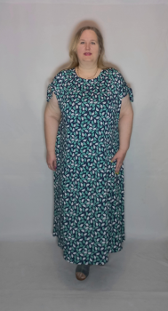 платье трикотажное "Вальс"( листочки бирюза)